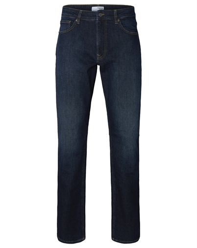Selected - SLH196-Straight Cleo Flex Jeans - Dark Blue Denim